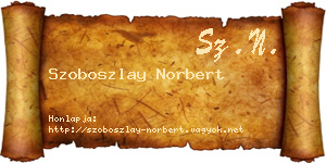 Szoboszlay Norbert névjegykártya