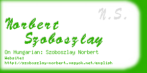 norbert szoboszlay business card